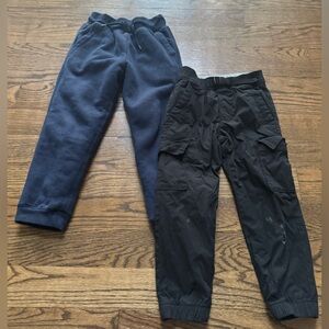 Bundle: Gap Kids Fleece-Lined Joggers & Weather-Resistant Black Pants, size 6-7